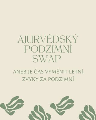 Jestli chcete podzim chytit za pačesy a proniknout do ajurvédy, do jídla, zklidnění, výživy a očisty, přidejte se do...